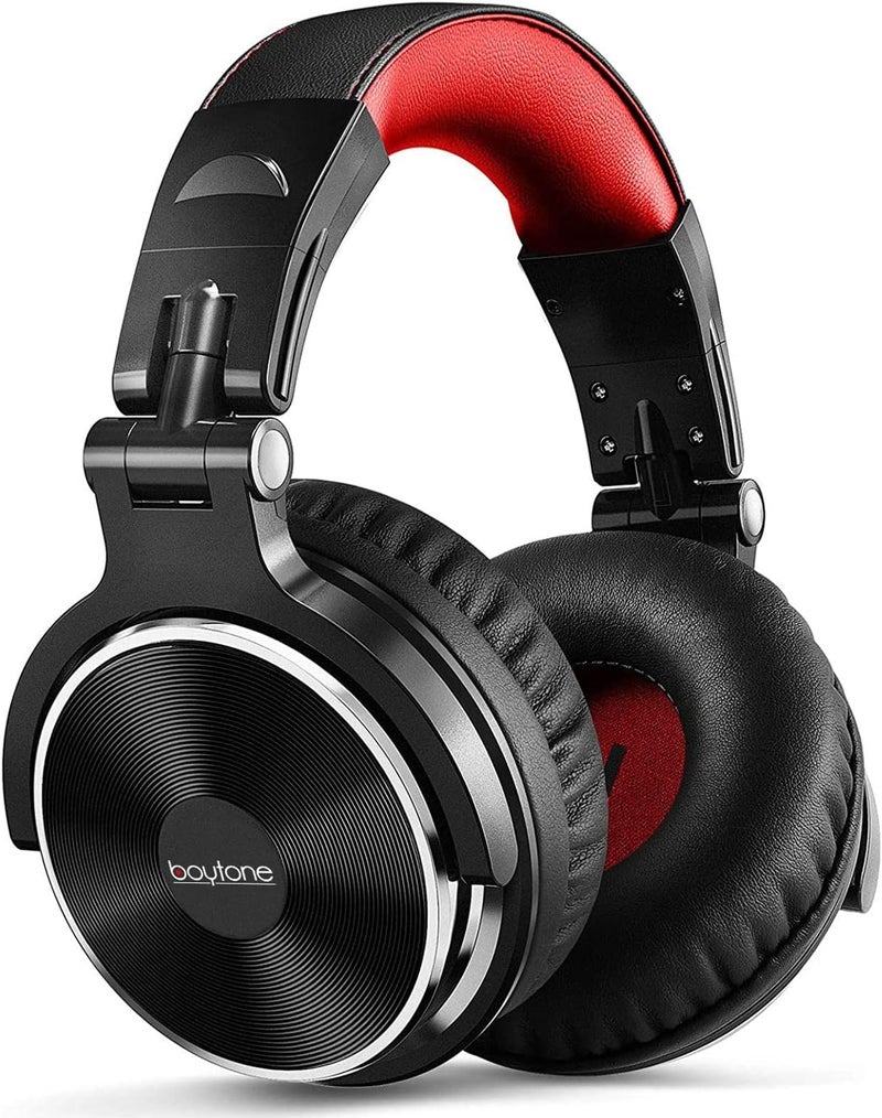 Boytone BT-10RD Wired Over Ear Headphones Studio Monitor & Mixing DJ Stereo Headsets with 50mm Drivers and 1/4 to 3.5mm Audio Jack, Foldable for Computer Audio Mixer, DJ Headphone - Image 2